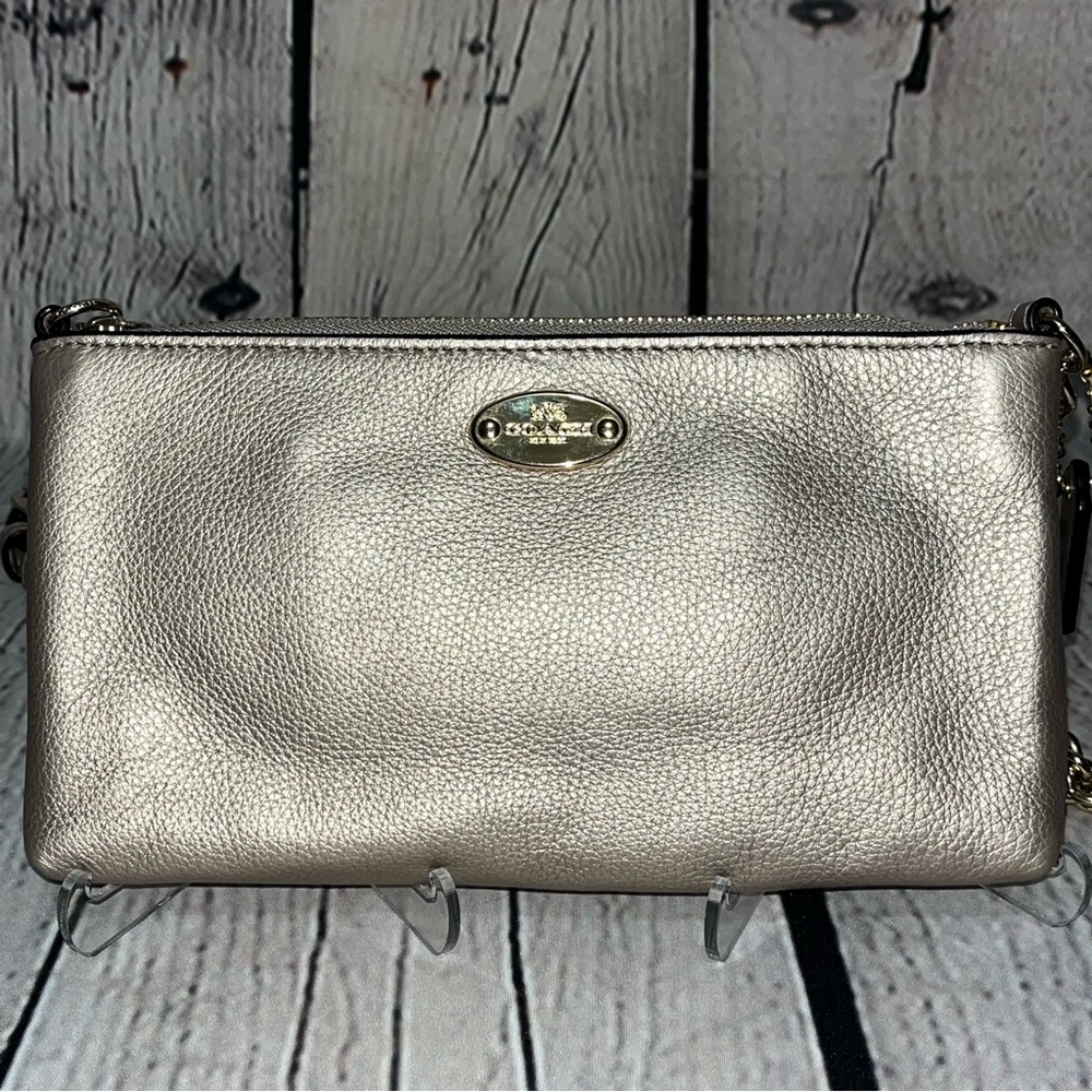 ✅SOLD✅ Vintage Y2K Coach Lyla Double Gusset Leather Crossbody Bag - Picture 4 of 17